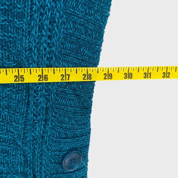 Debbie Morgan Sweater Poncho Blue Women's Medium Knit Scoop-Neck Pullover New - Picture 12 of 13